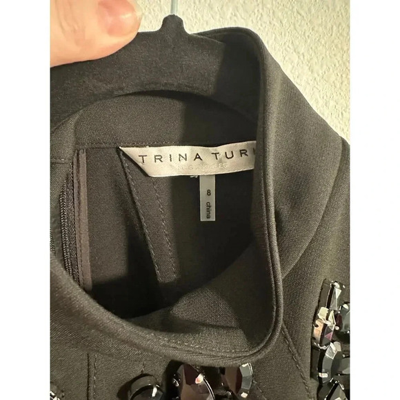 Trina Turk Bejeweled Rhinestone Mock Turtleneck Tunic Size 8 - Picture 14 of 15